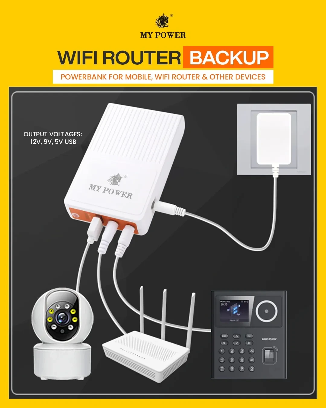 Mypower wifi router backup ups and mobile power bank 2 in 1 Mps404